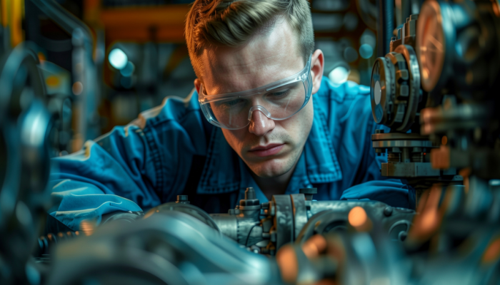 engineer using spare parts