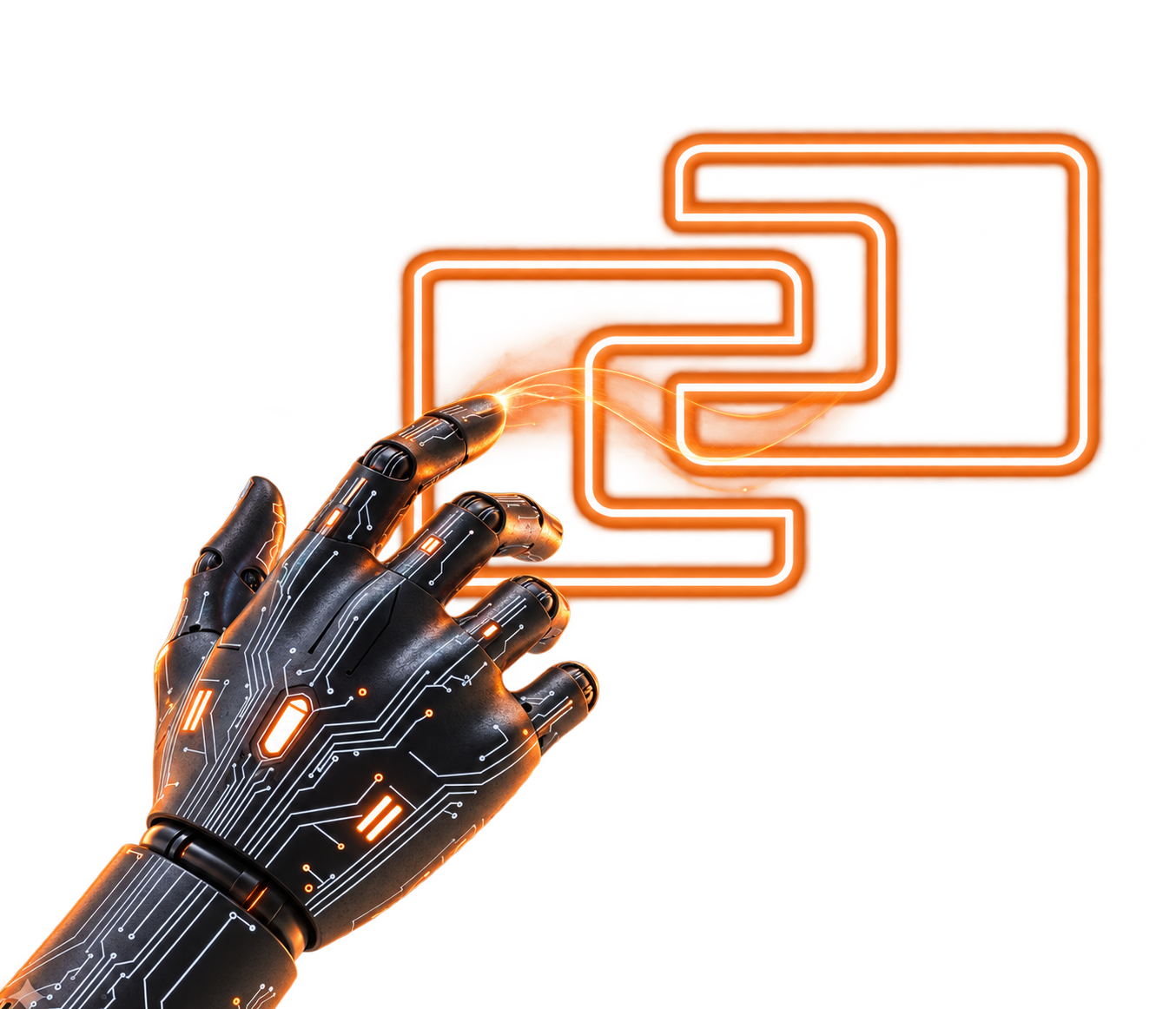 robotic hand with gts symbol